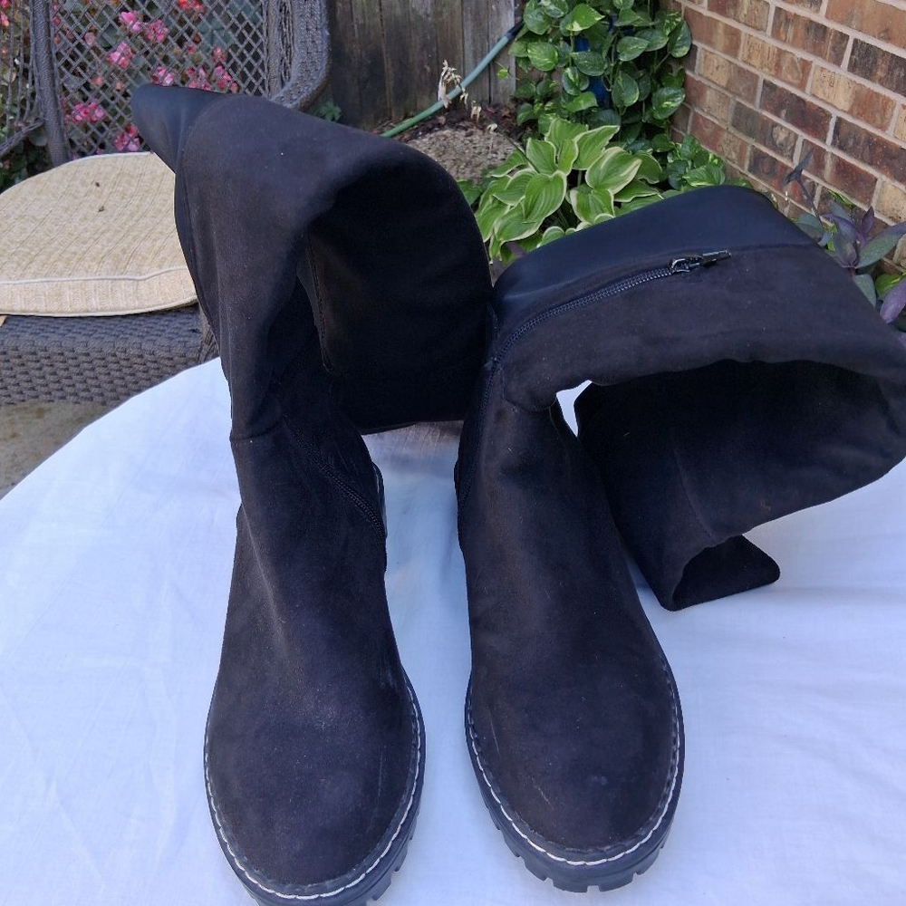 Women's Esprit Black Over the Knee Boots Size 6.5 ECU - Picture 3 of 11